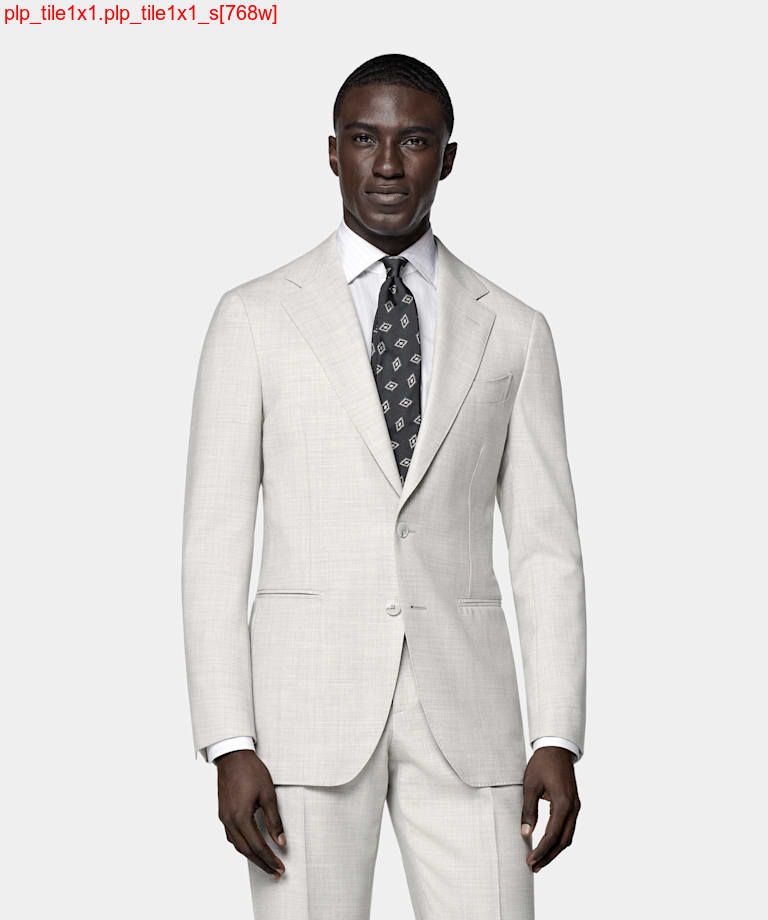 Light Grey Tailored Fit Havana Suit